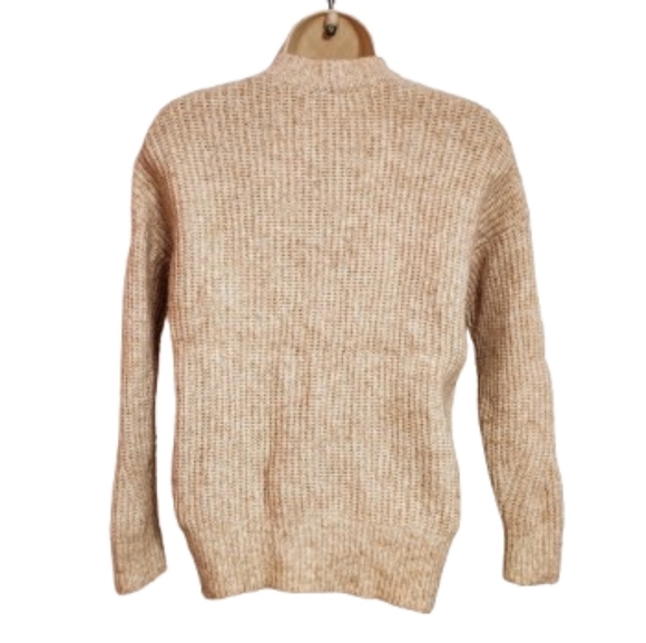 Madewell Belfiore Ribbed Wool Blend Tan Oversized Sweater XX Small - Picture 6 of 11